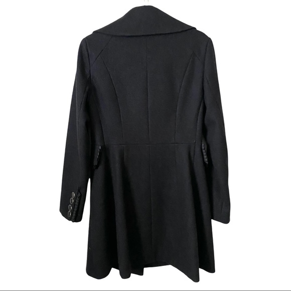 Betsey Johnson Dark Gray Wool Blend Longline Peacoat - Picture 2 of 7